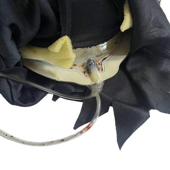 Fun World Skeleton Hooded Face‎ Mask w/ Blood Pump. Adult Halloween Costume - Picture 3 of 5